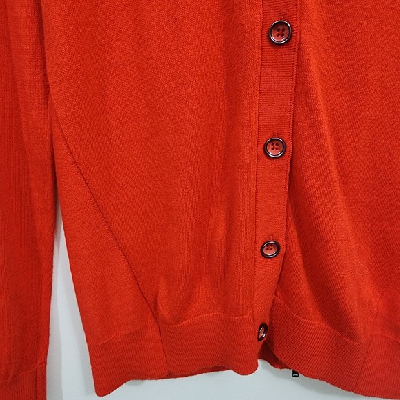 Cabi Cobblestone button front cardigan fiery red with back full zipper womans XS - Picture 5 of 7
